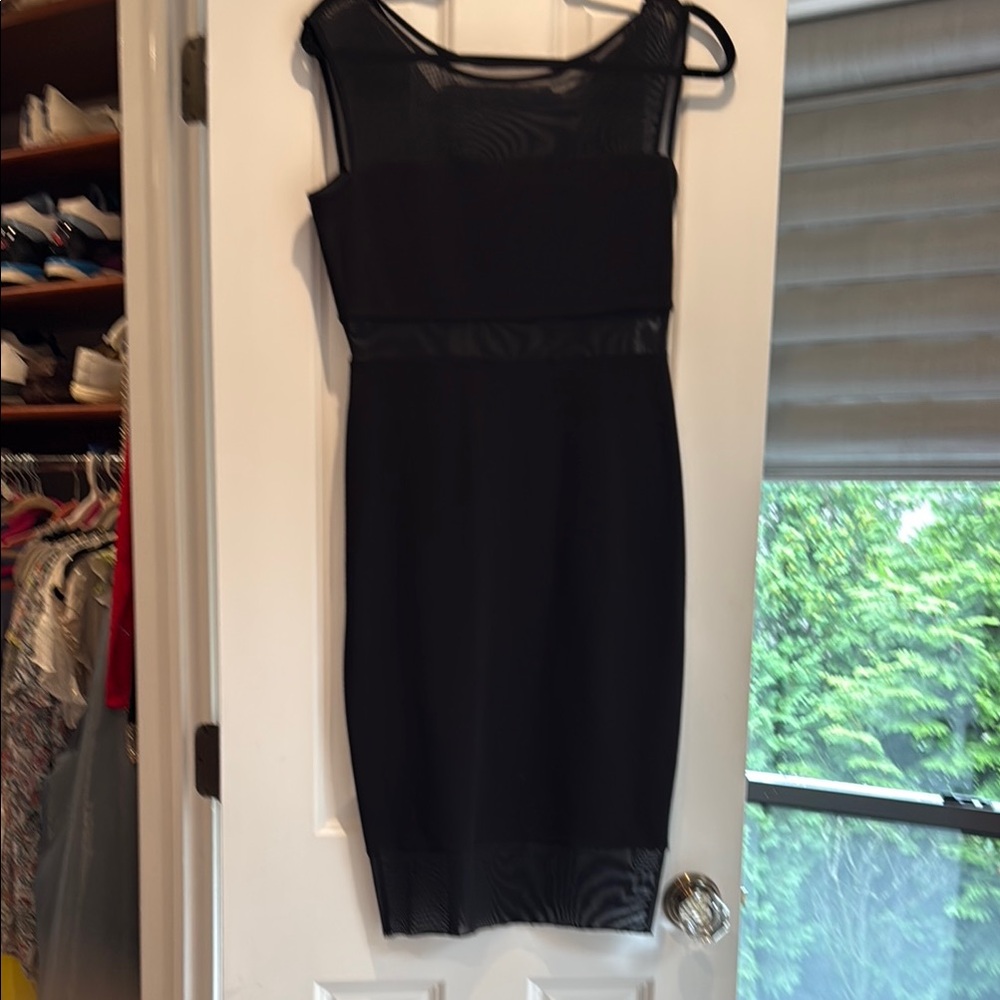 Bailey 44 Black Sheath Mini Dress Scoop Neck Sleeveless